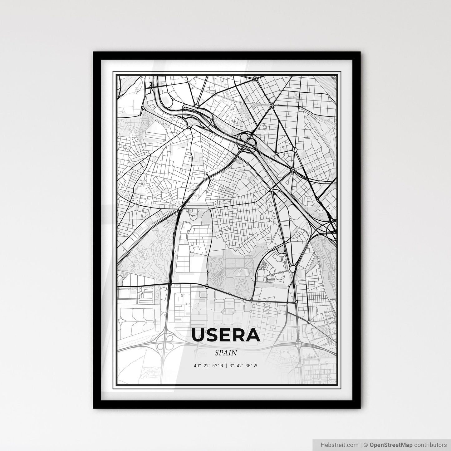 Usera Spain - Scandinavian Style City Map for Modern Home Decor