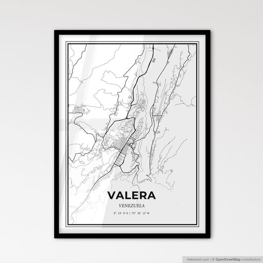 Valera Venezuela - Scandinavian Style City Map for Modern Home Decor