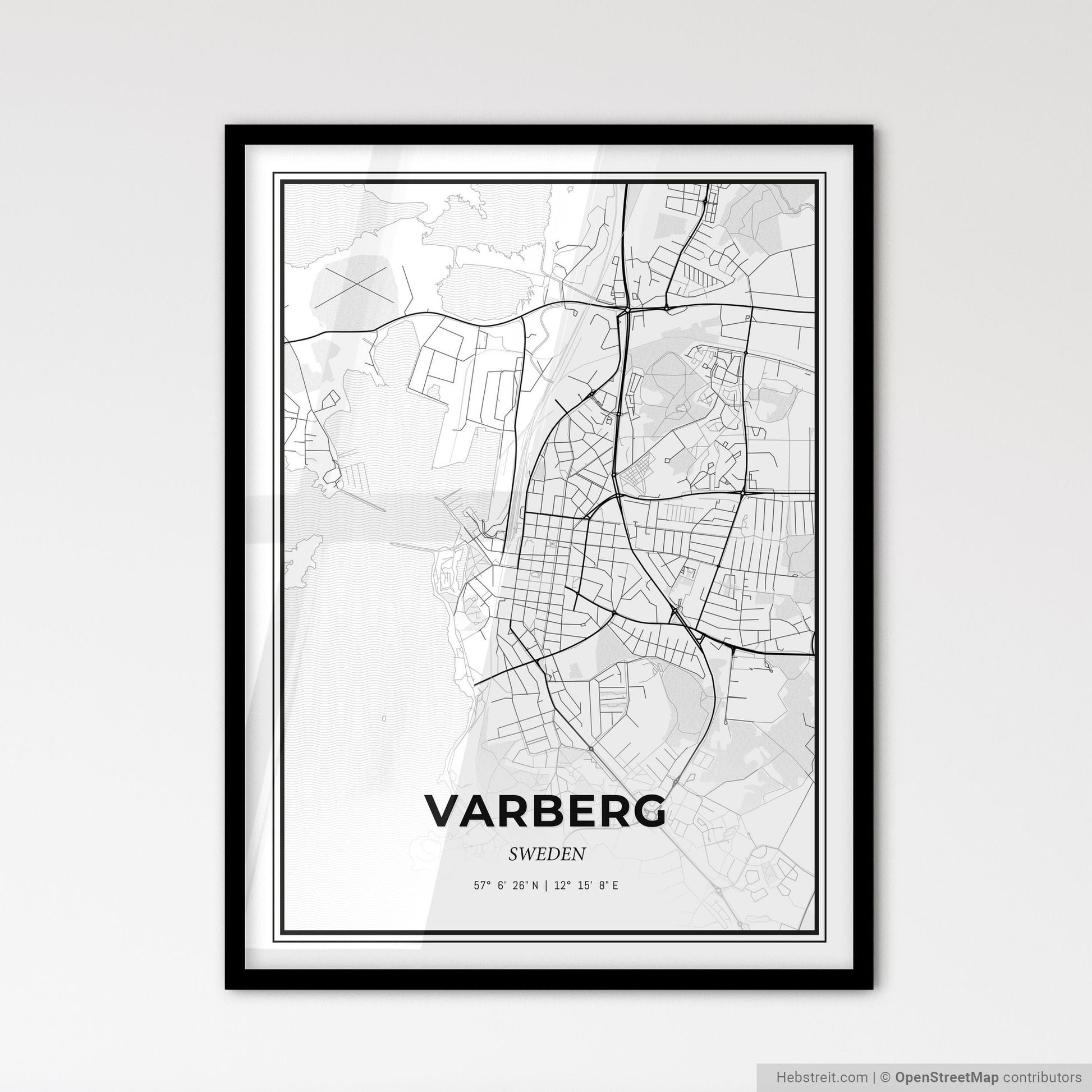 Varberg Sweden - Scandinavian Style City Map for Modern Home Decor