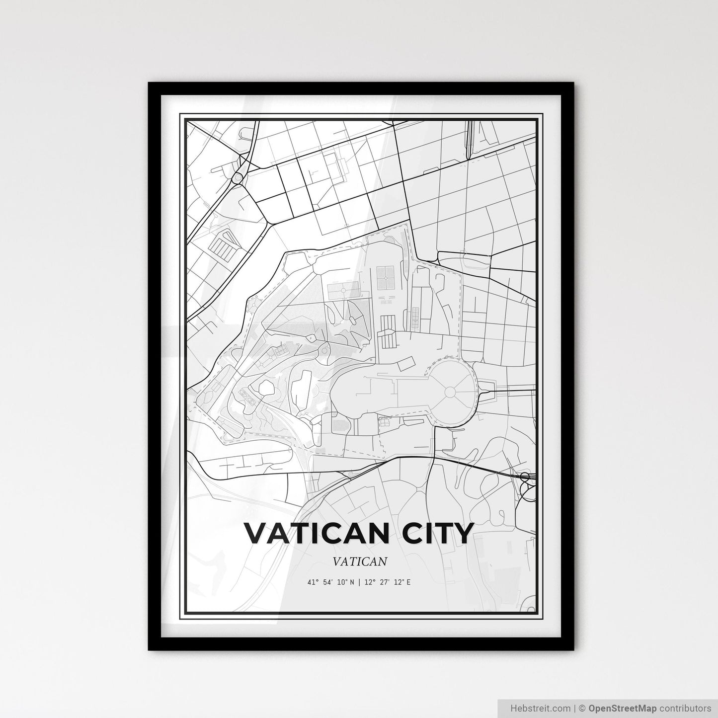 Vatican City Vatican - Scandinavian Style City Map for Modern Home Decor