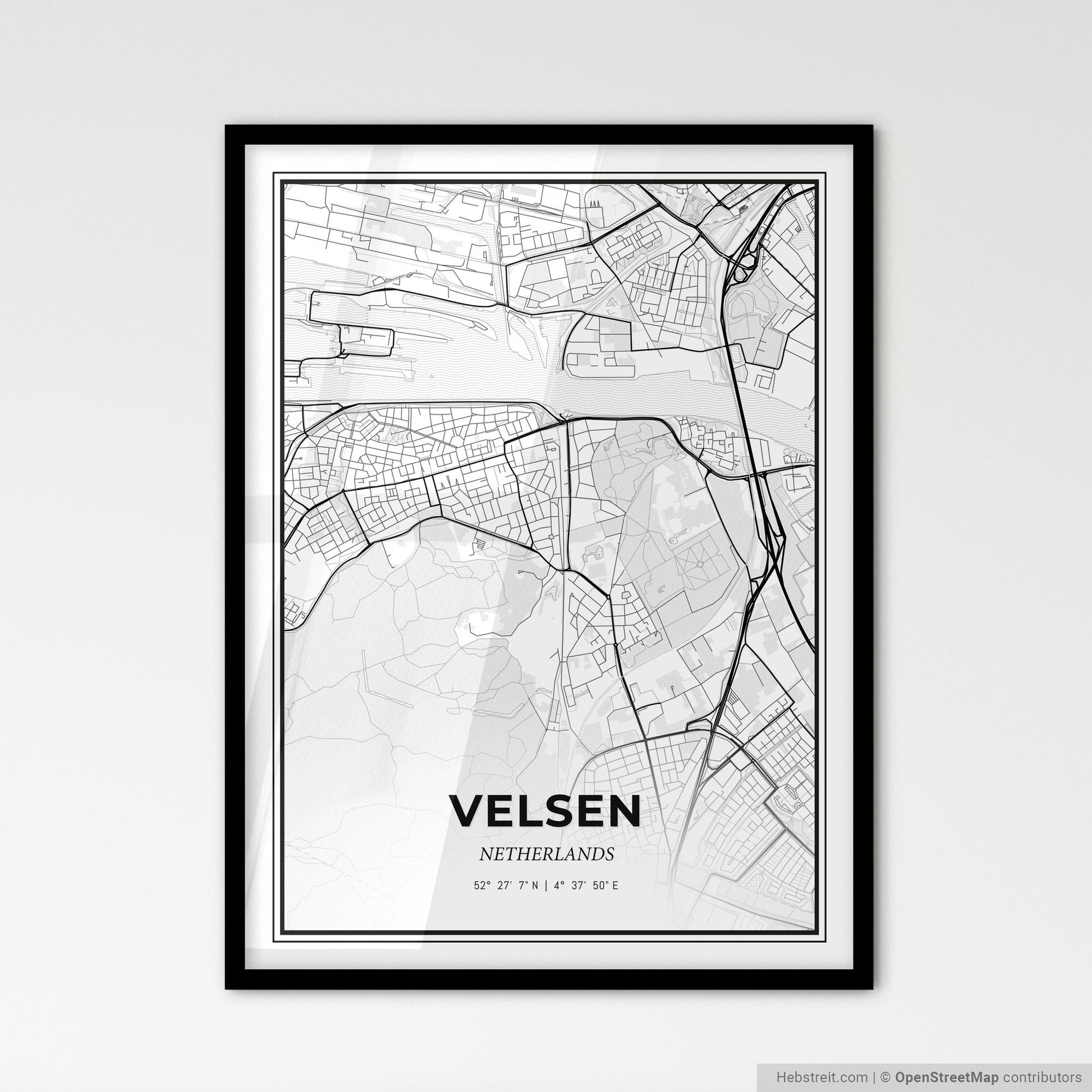 Velsen Netherlands - Scandinavian Style City Map for Modern Home Decor