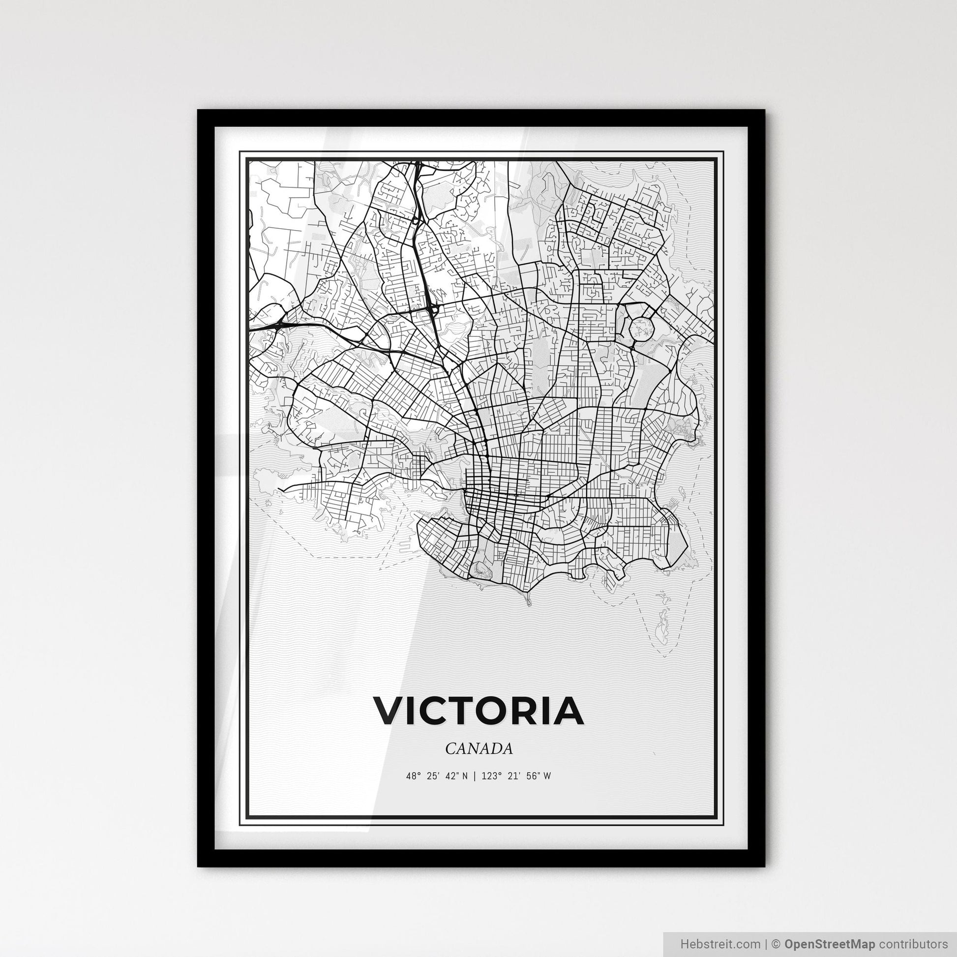 Victoria Canada - Scandinavian Style City Map for Modern Home Decor