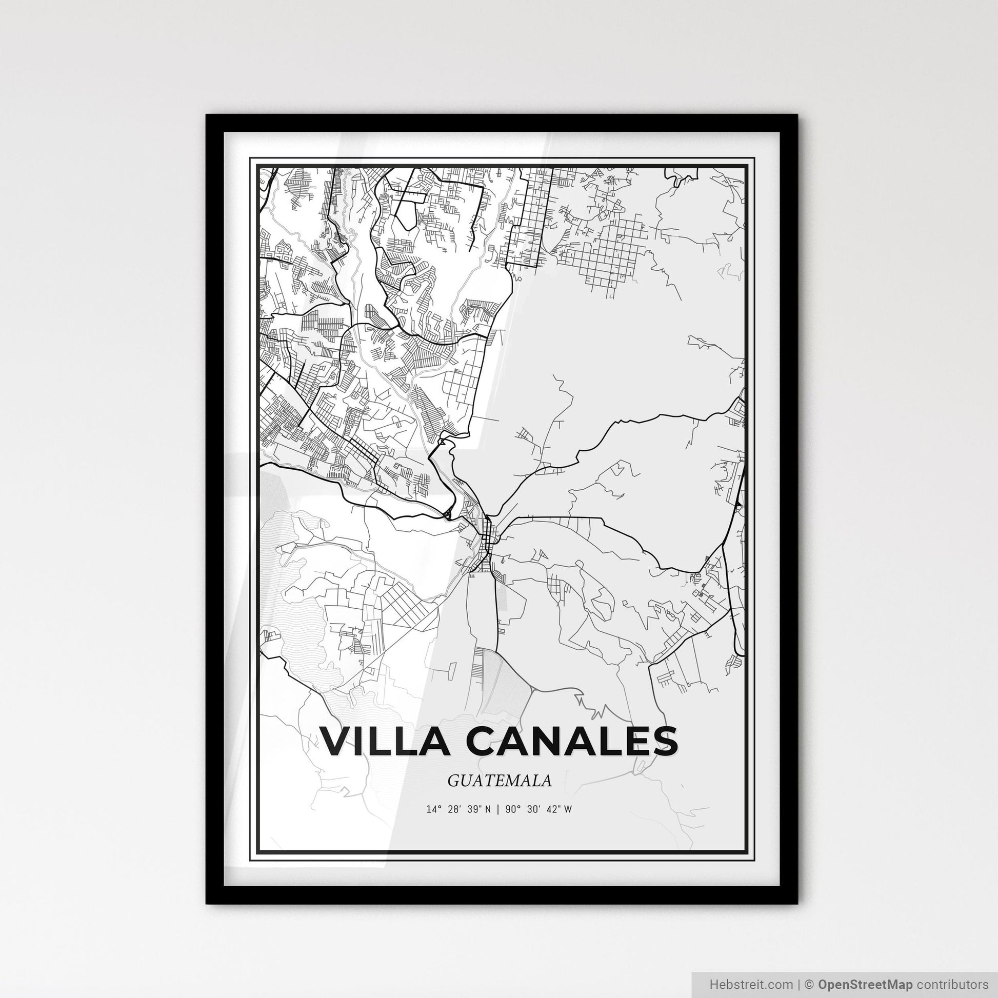 Villa Canales Guatemala - Scandinavian Style City Map for Modern Home Decor