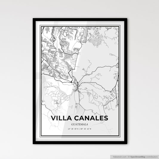 Villa Canales Guatemala - Scandinavian Style City Map for Modern Home Decor