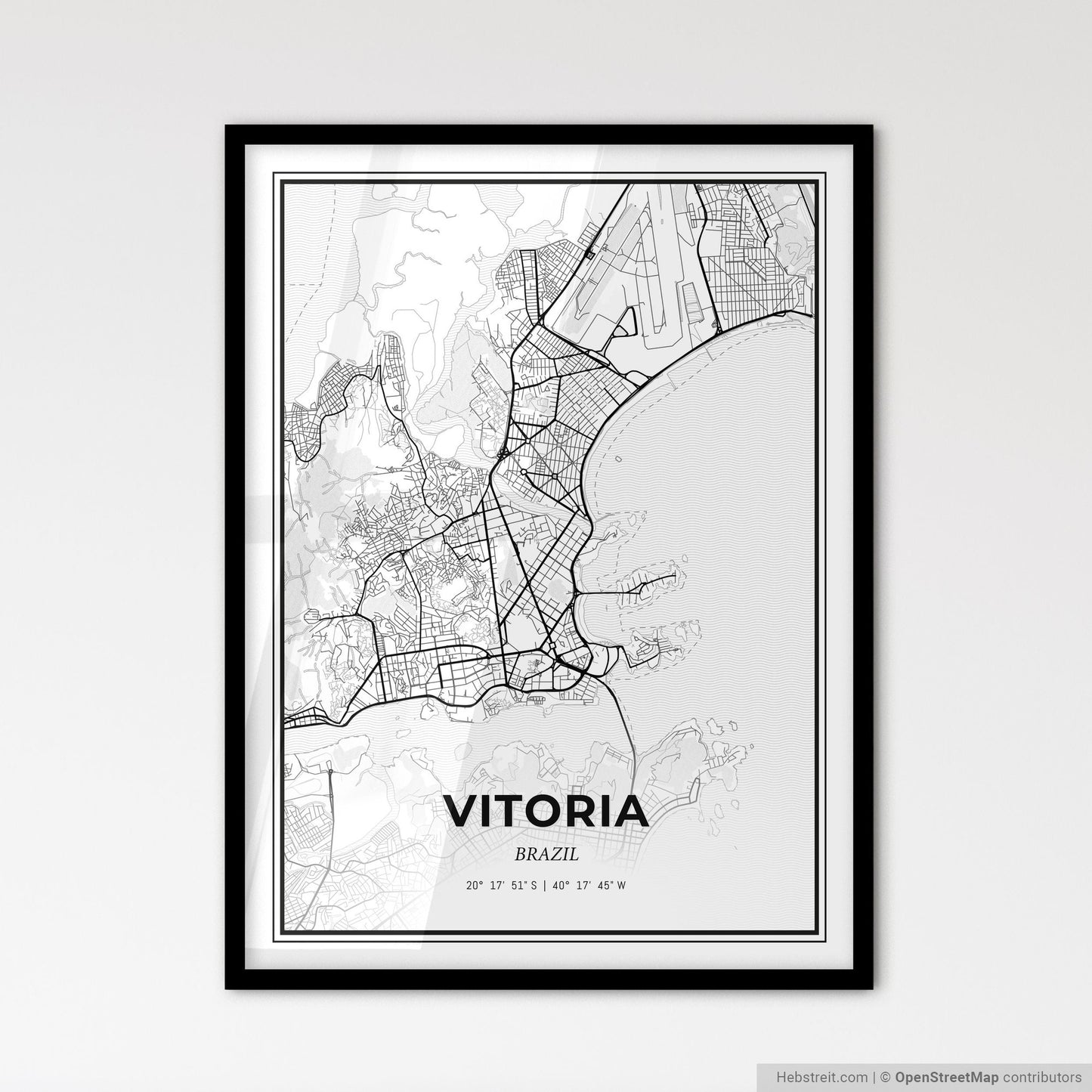 Vitoria Brazil - Scandinavian Style City Map for Modern Home Decor