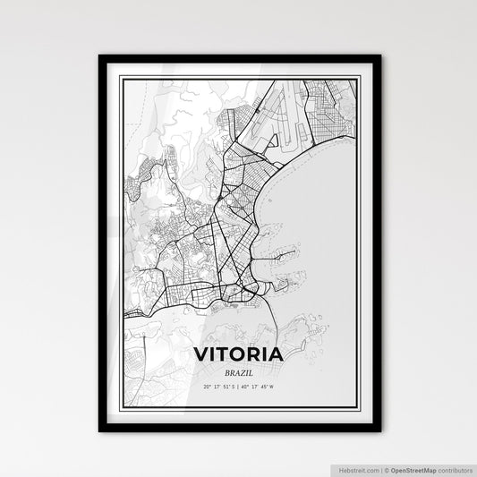 Vitoria Brazil - Scandinavian Style City Map for Modern Home Decor