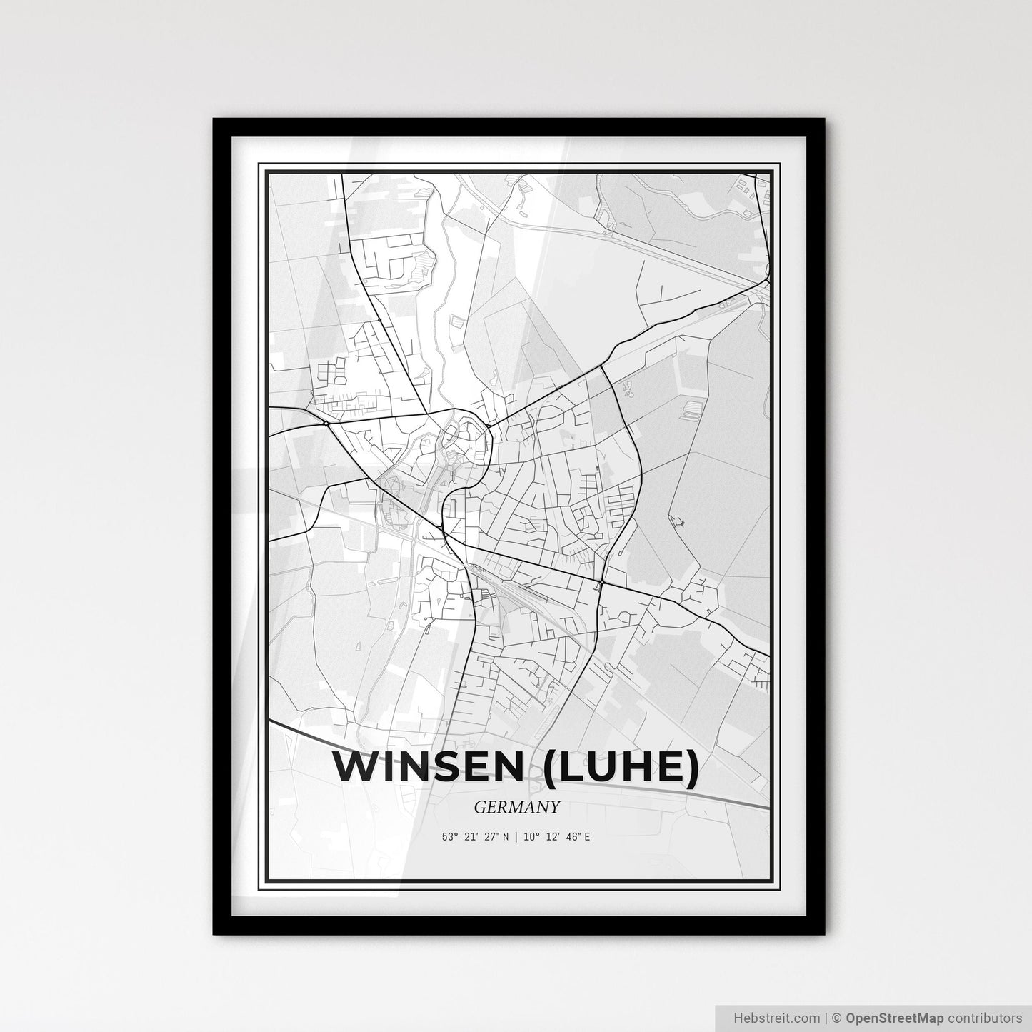 Winsen (Luhe) Germany - Scandinavian Style City Map for Modern Home Decor