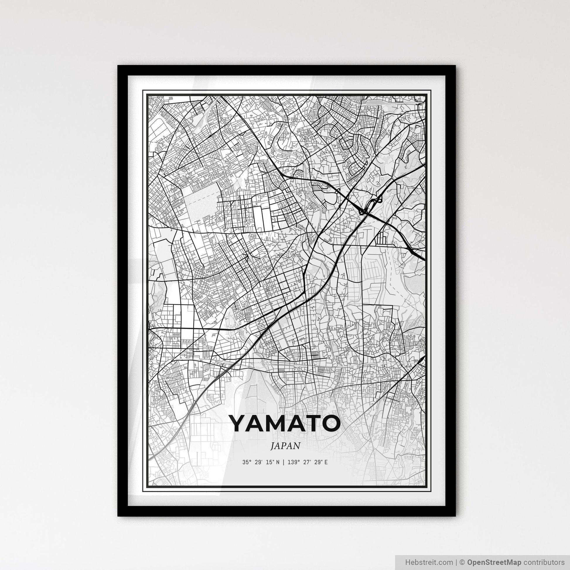 Yamato Japan - Scandinavian Style City Map for Modern Home Decor