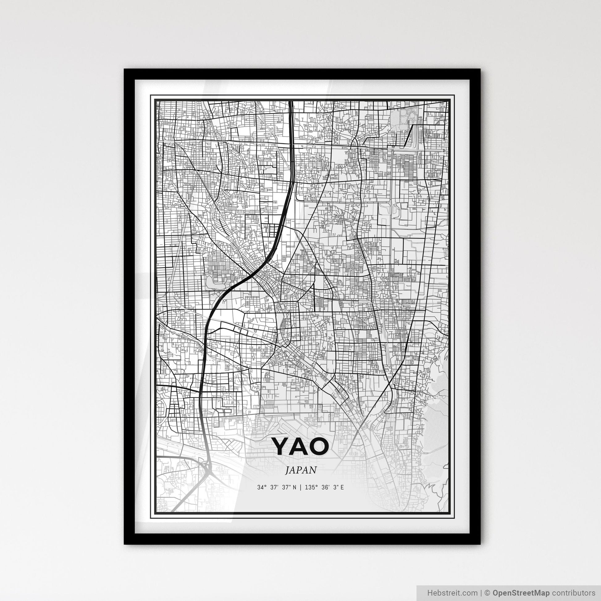 Yao Japan - Scandinavian Style City Map for Modern Home Decor