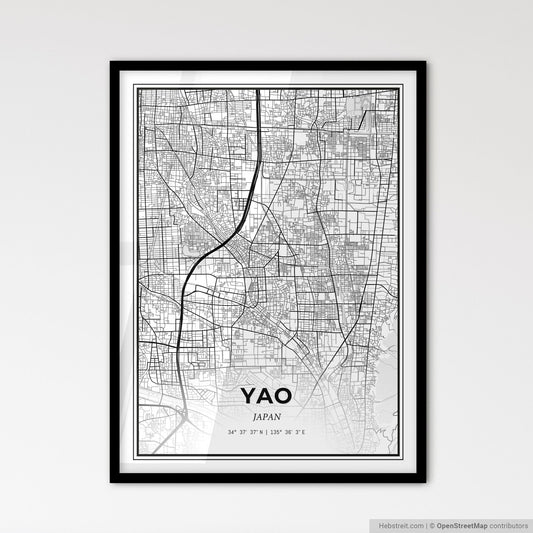 Yao Japan - Scandinavian Style City Map for Modern Home Decor