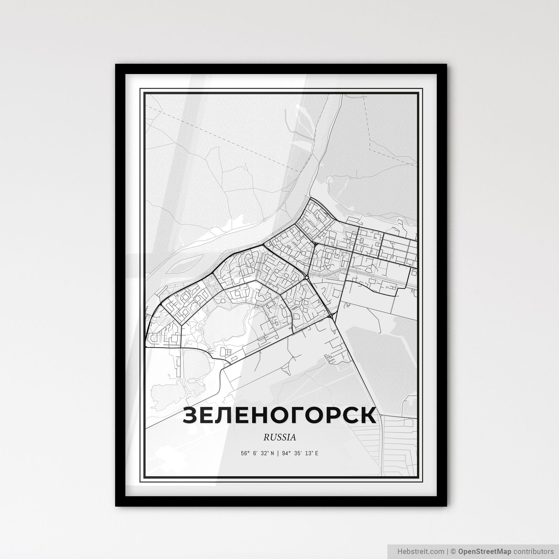 Zelenogorsk Russia - Scandinavian Style City Map for Modern Home Decor