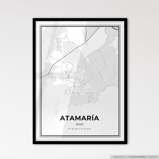 Atamaría Spain - Scandinavian Style City Map for Modern Home Decor