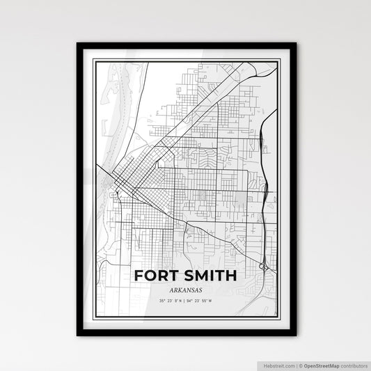 Fort Smith Arkansas - Scandinavian Style City Map for Modern Home Decor