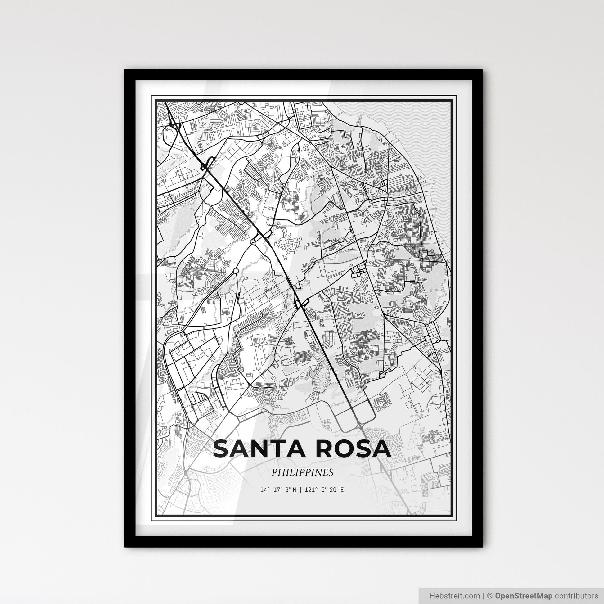 Santa Rosa Philippines - Scandinavian Style City Map for Modern Home Decor