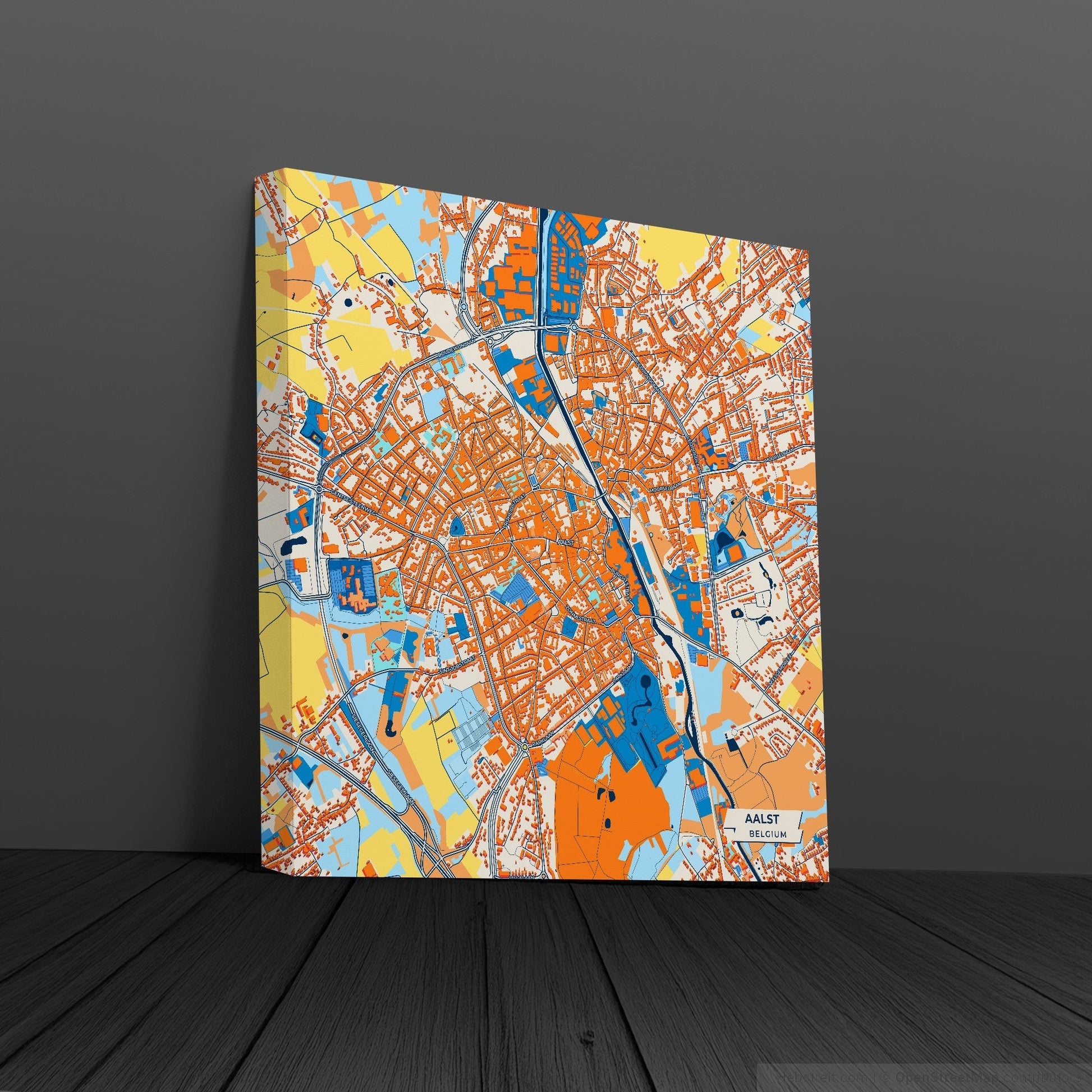 Aalst  Belgium Colorful City Map Canvas Print