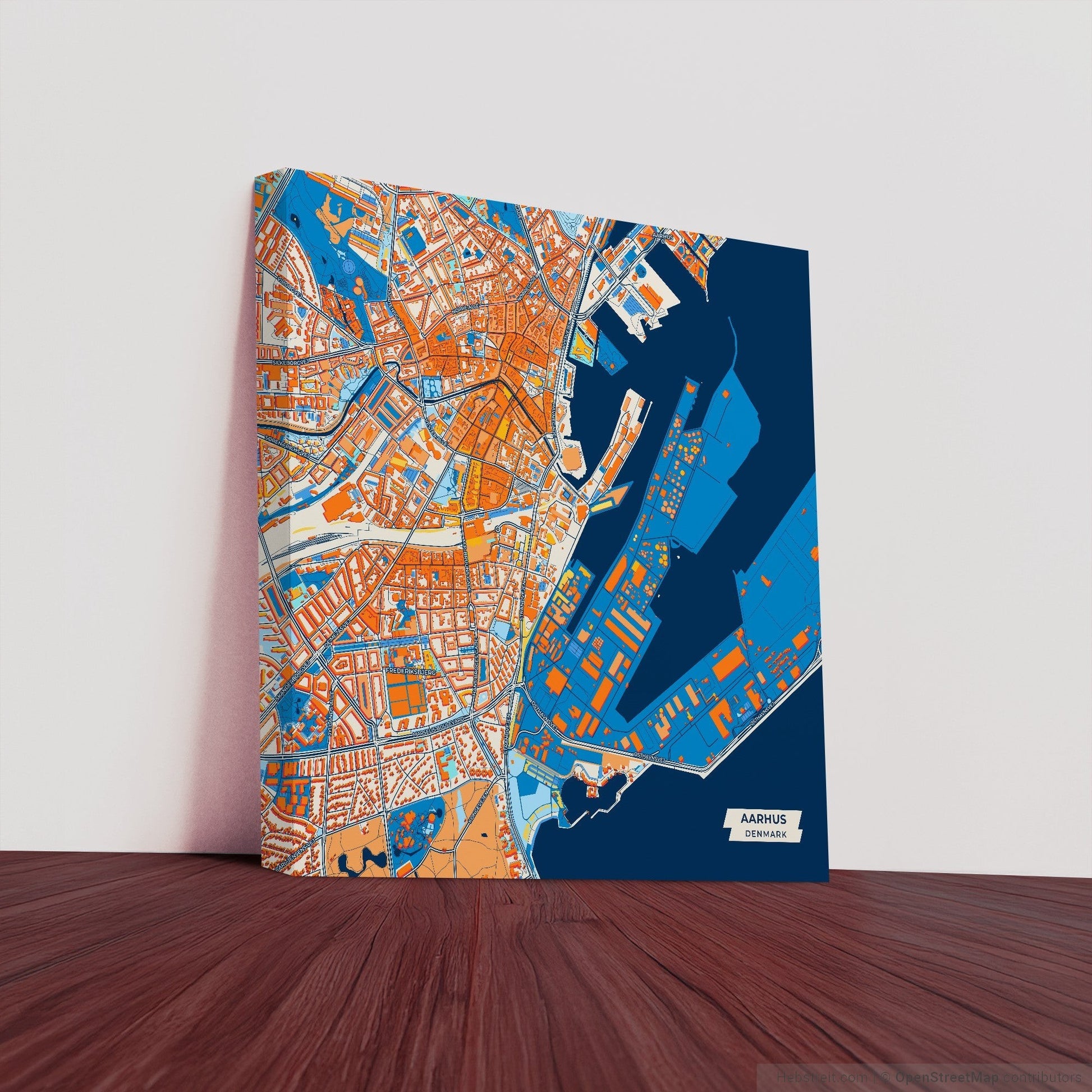 Aarhus Denmark Colorful City Map Canvas Print