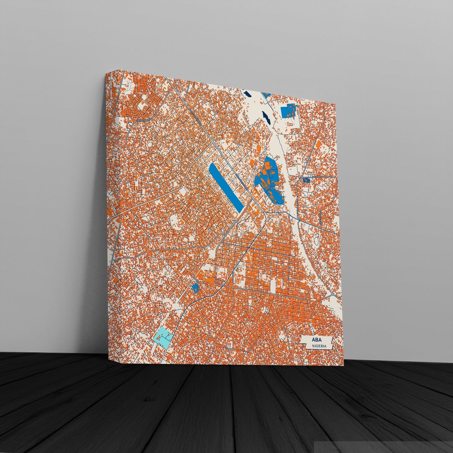 Aba Nigeria Colorful City Map Canvas Print