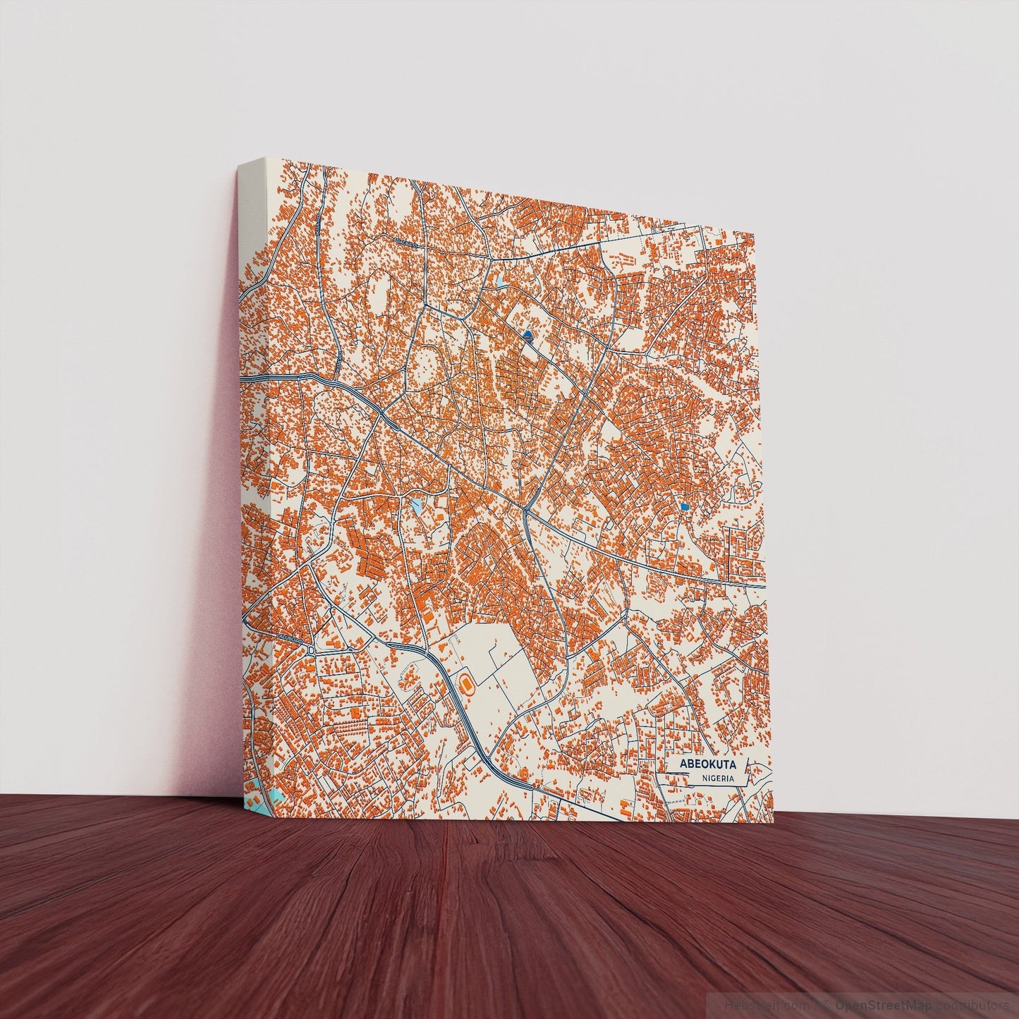 Abeokuta Nigeria Colorful City Map Canvas Print