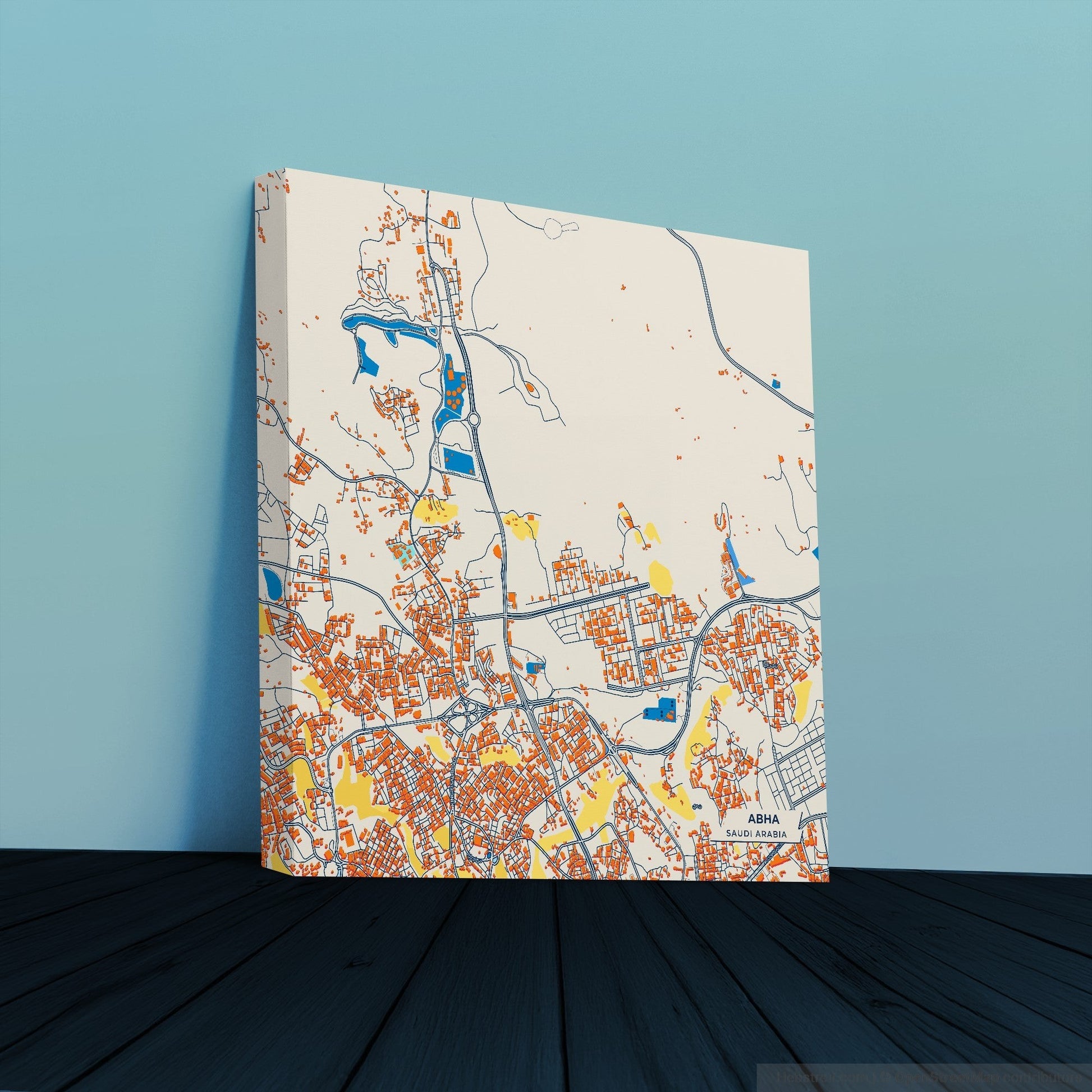 Abha Saudi Arabia Colorful City Map Canvas Print
