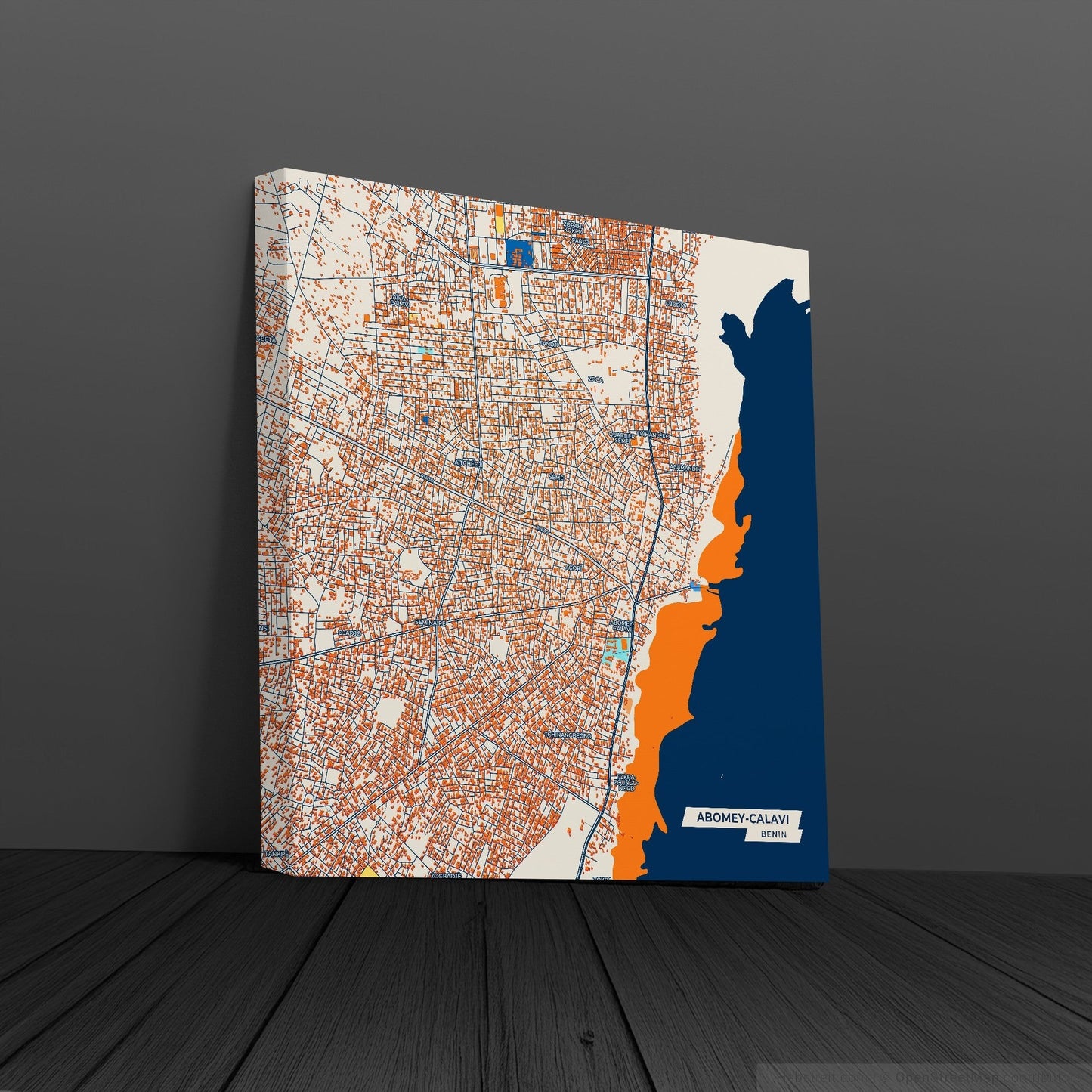 Abomey-Calavi Benin Colorful City Map Canvas Print