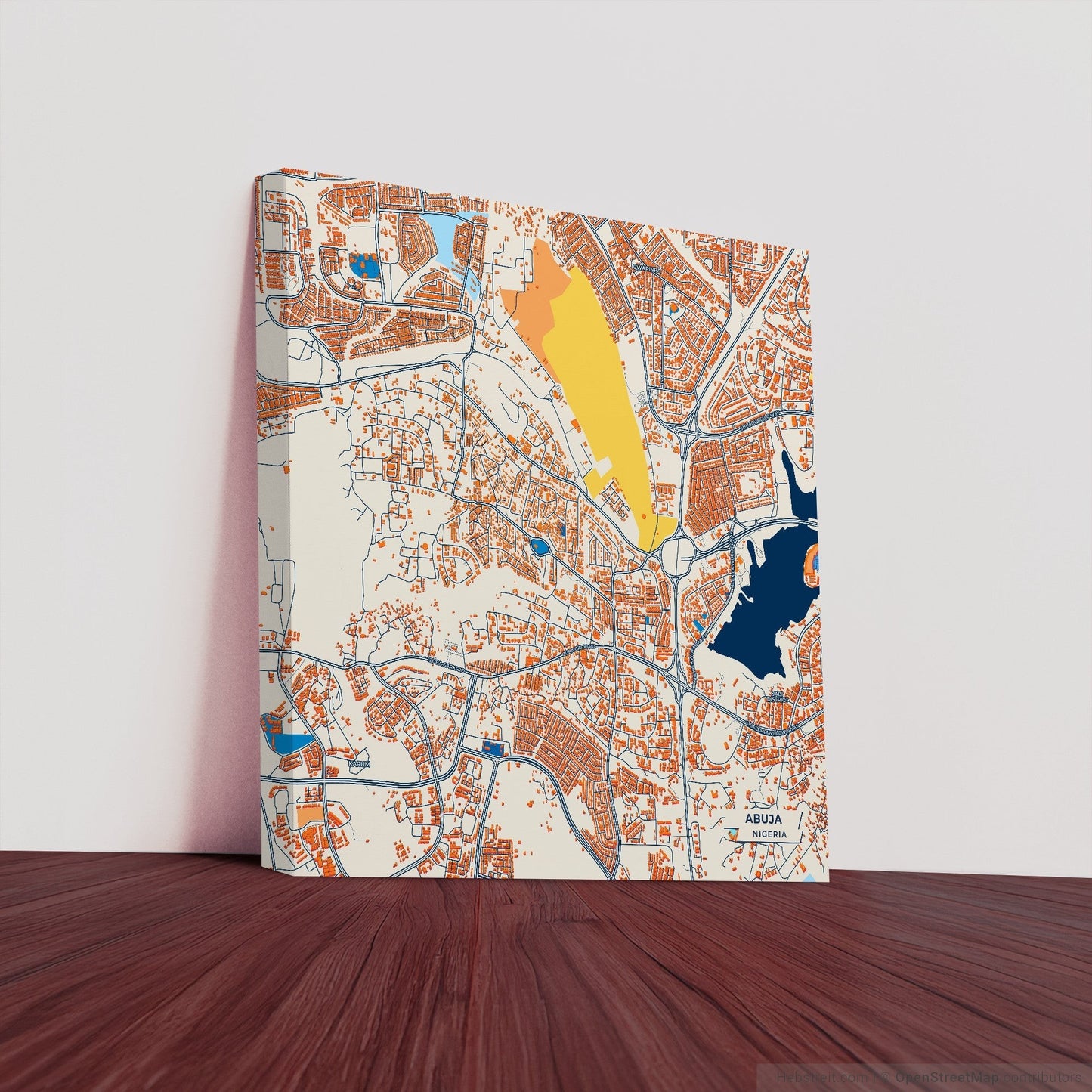 Abuja Nigeria Colorful City Map Canvas Print