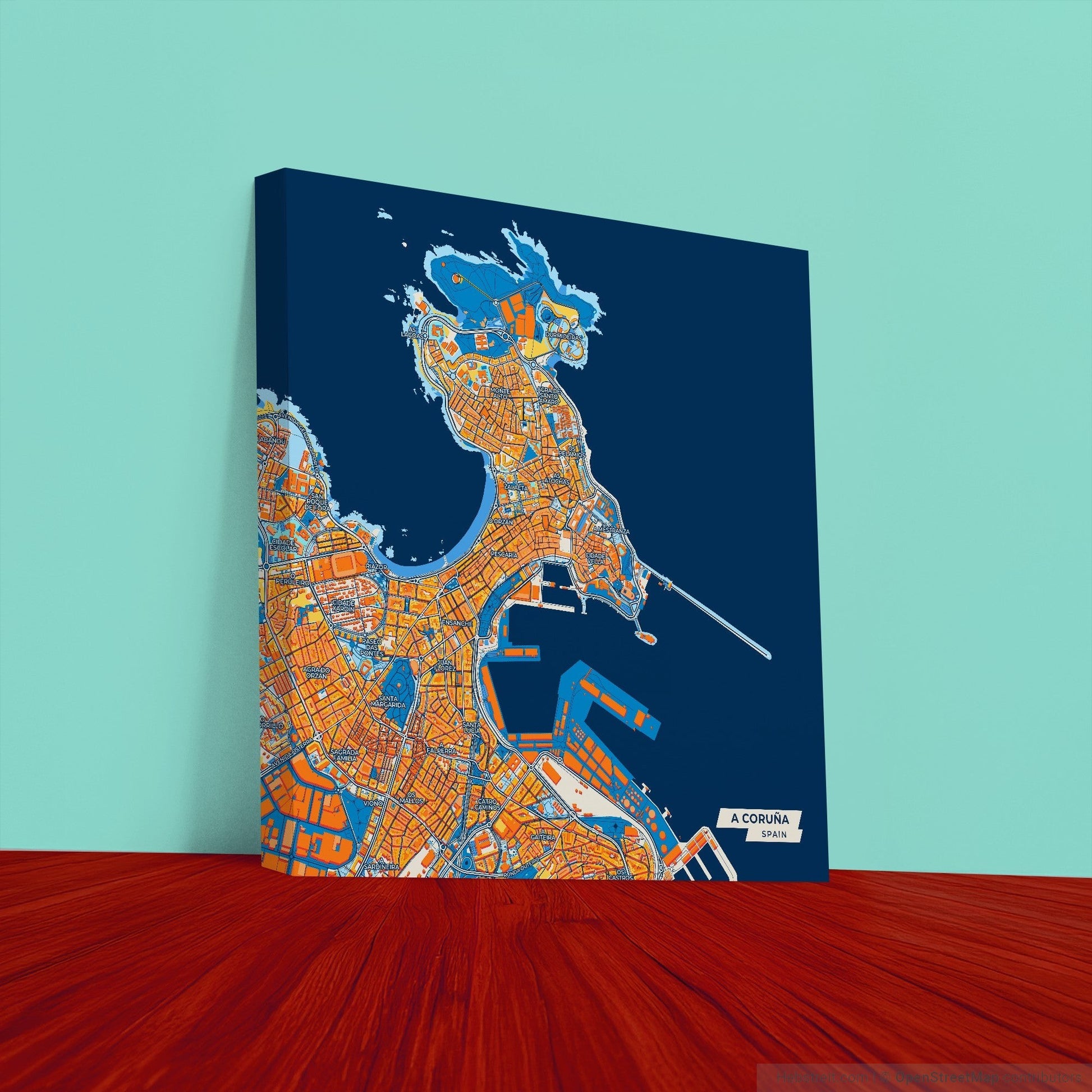 A Coruña Spain Colorful City Map Canvas Print