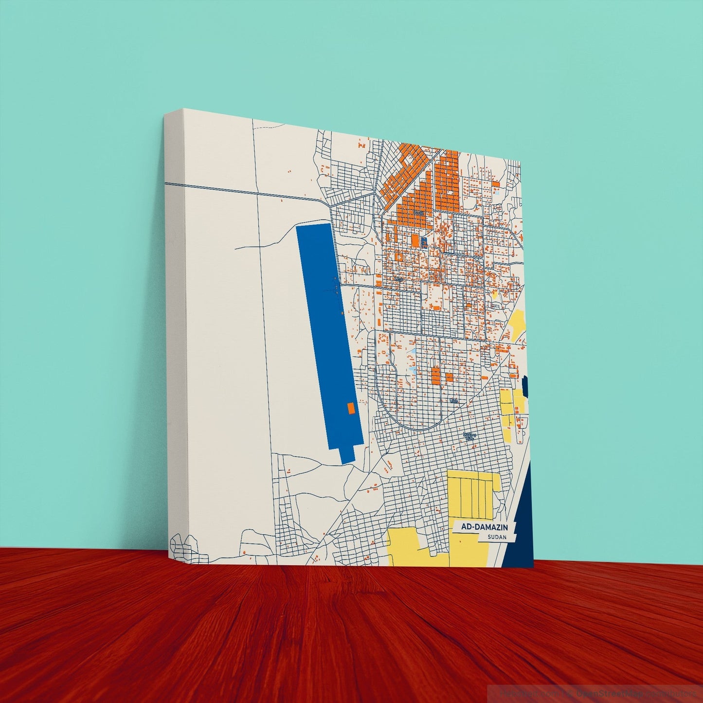 Ad-Damazin Sudan Colorful City Map Canvas Print