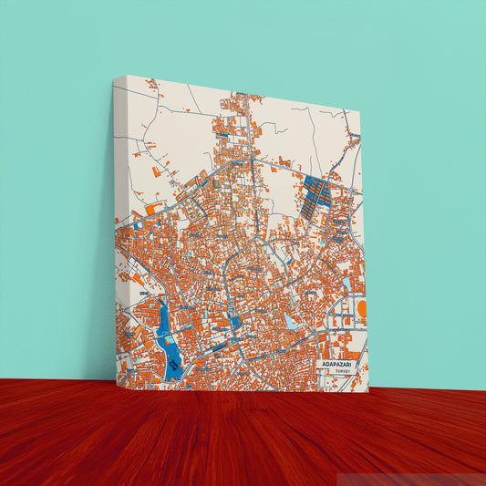Adapazari Turkey Colorful City Map Canvas Print