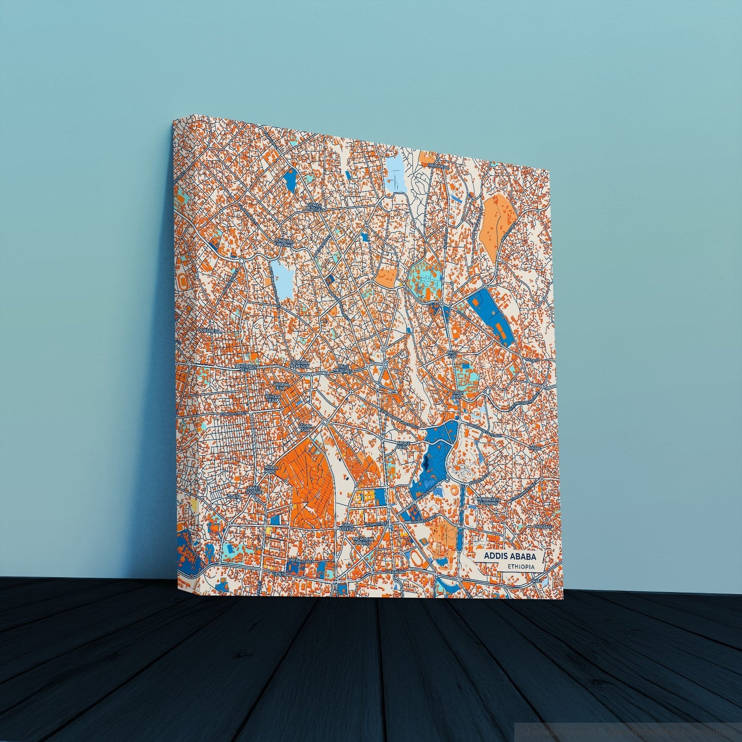 Addis Ababa Ethiopia Colorful City Map Canvas Print