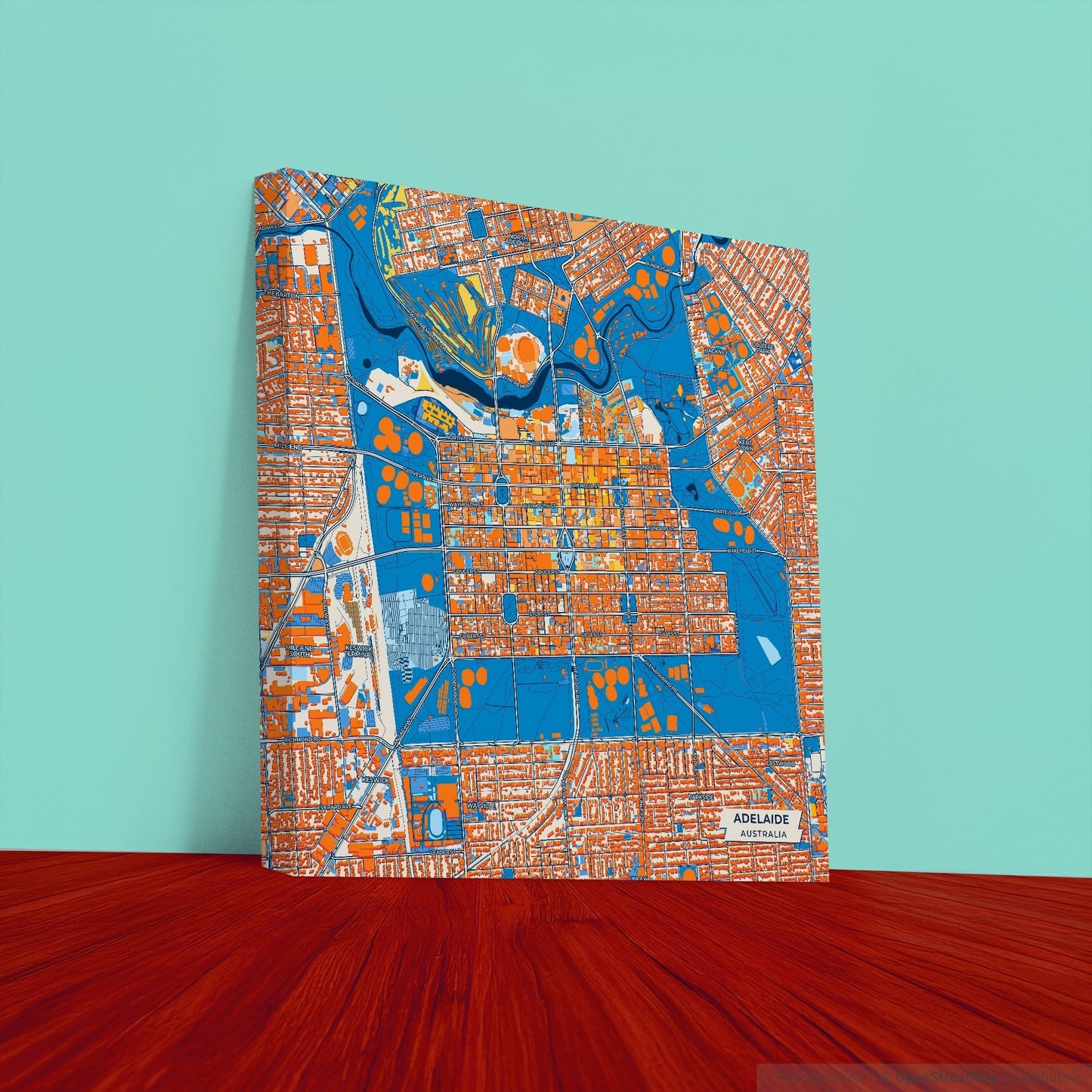 Adelaide Australia Colorful City Map Canvas Print