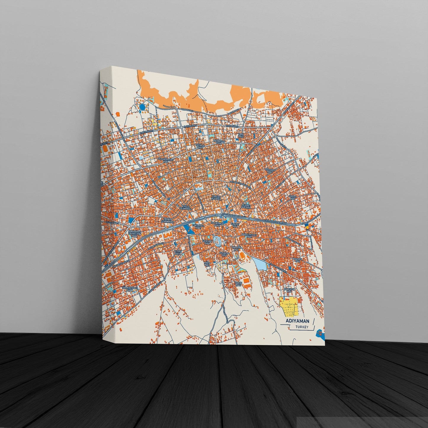 Adiyaman Turkey Colorful City Map Canvas Print