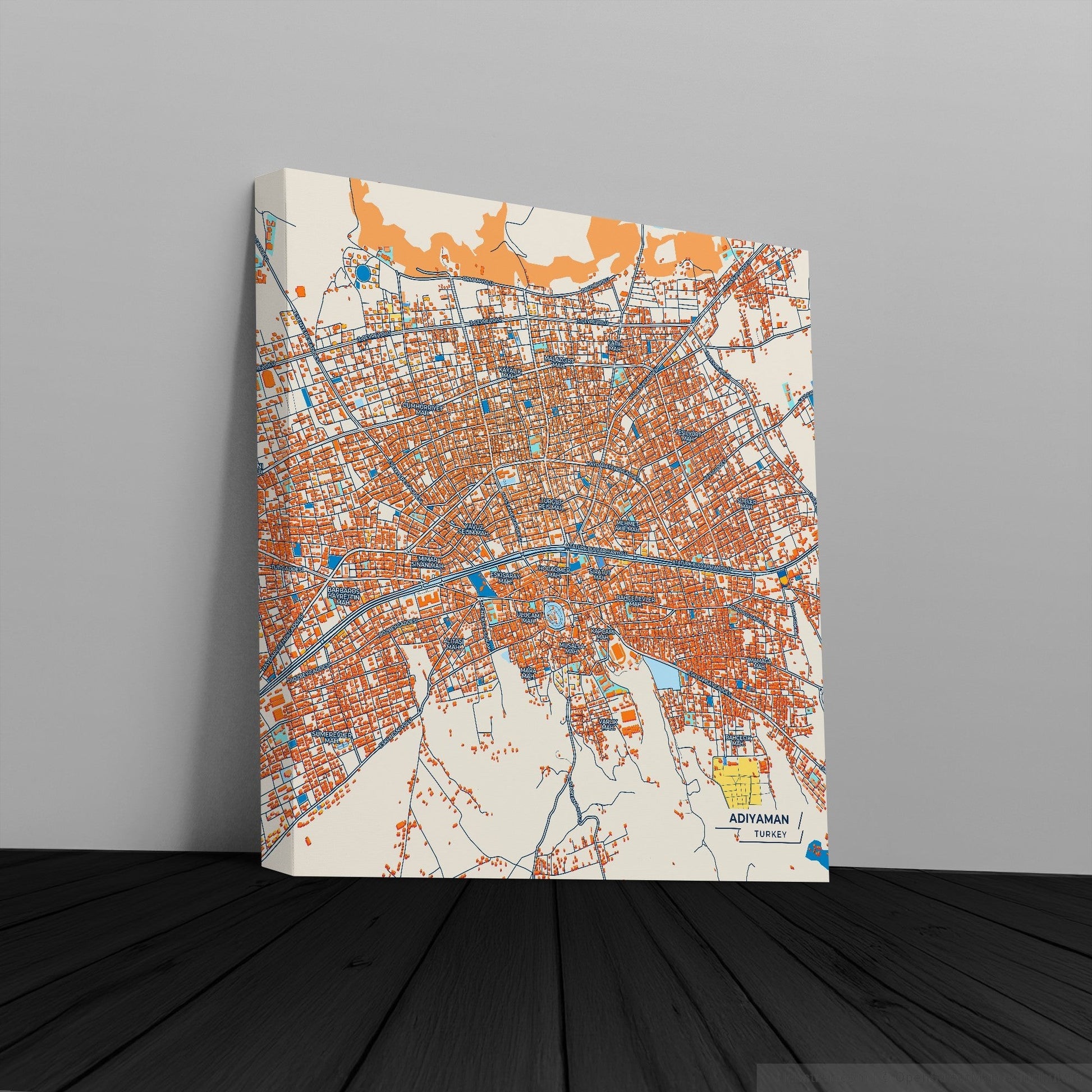 Adiyaman Turkey Colorful City Map Canvas Print