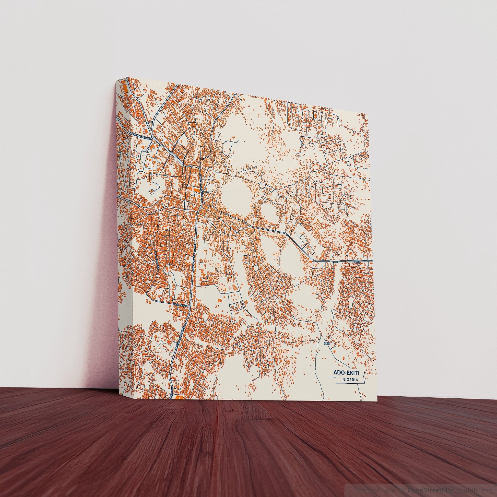 Ado-Ekiti Nigeria Colorful City Map Canvas Print