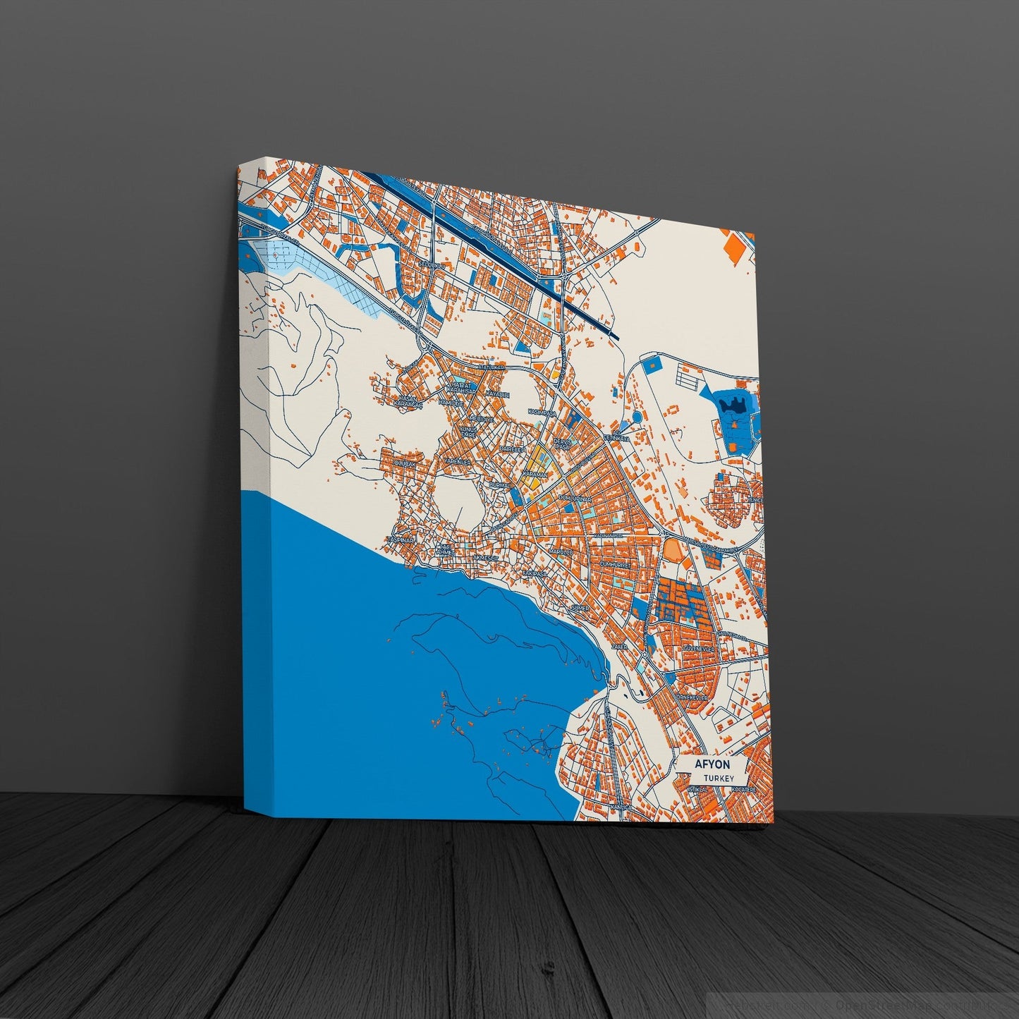 Afyon Turkey Colorful City Map Canvas Print