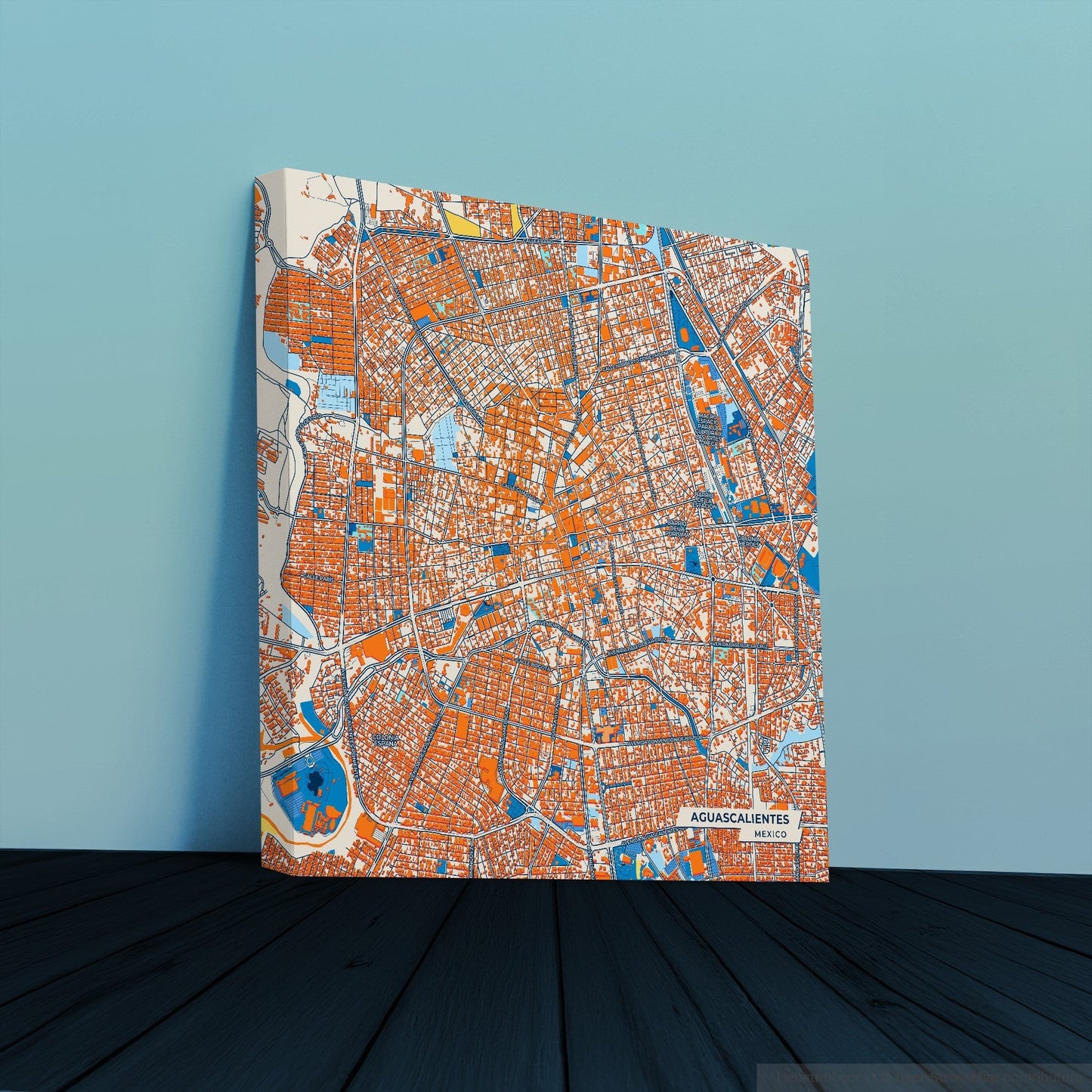 Aguascalientes Mexico Colorful City Map Canvas Print