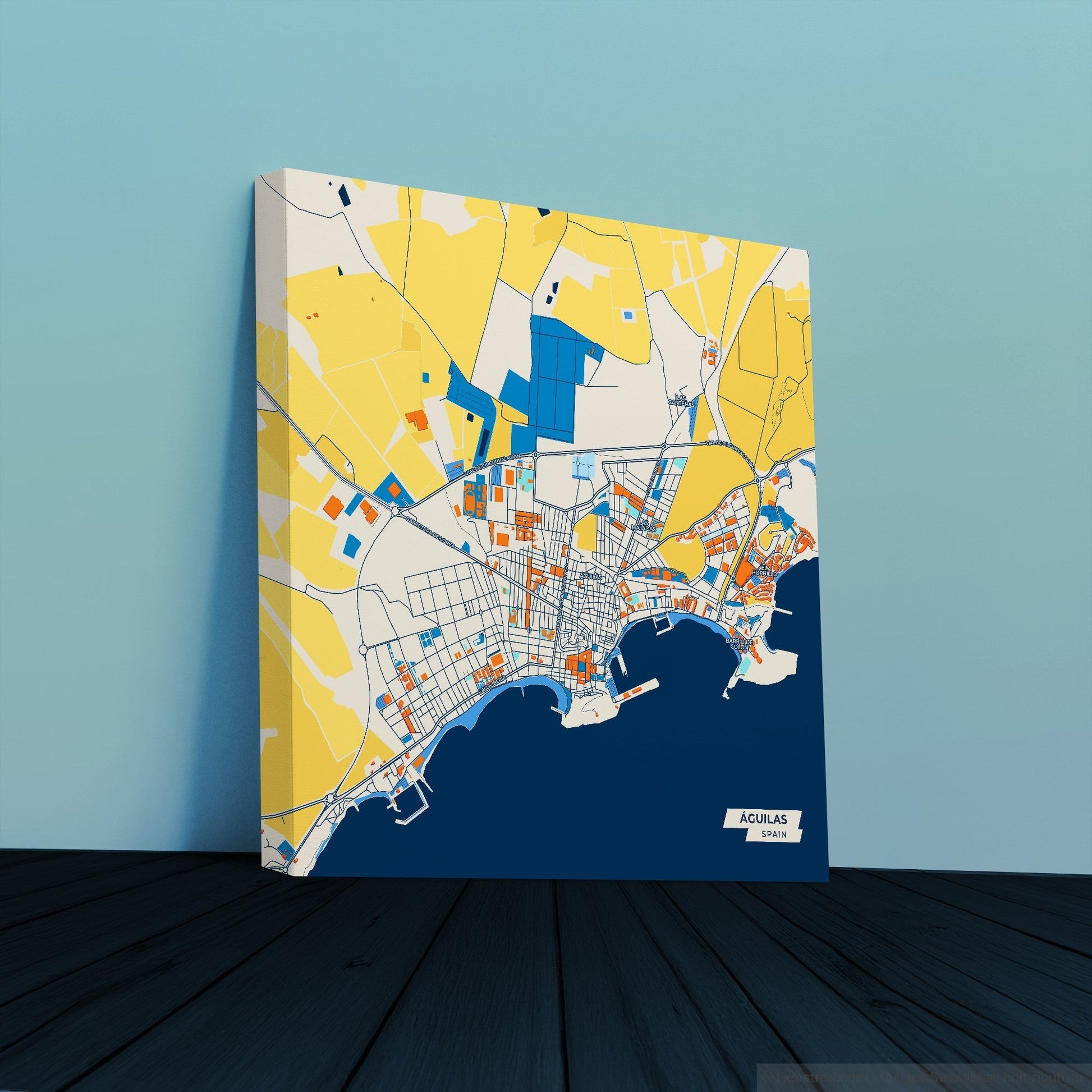 Águilas Spain Colorful City Map Canvas Print