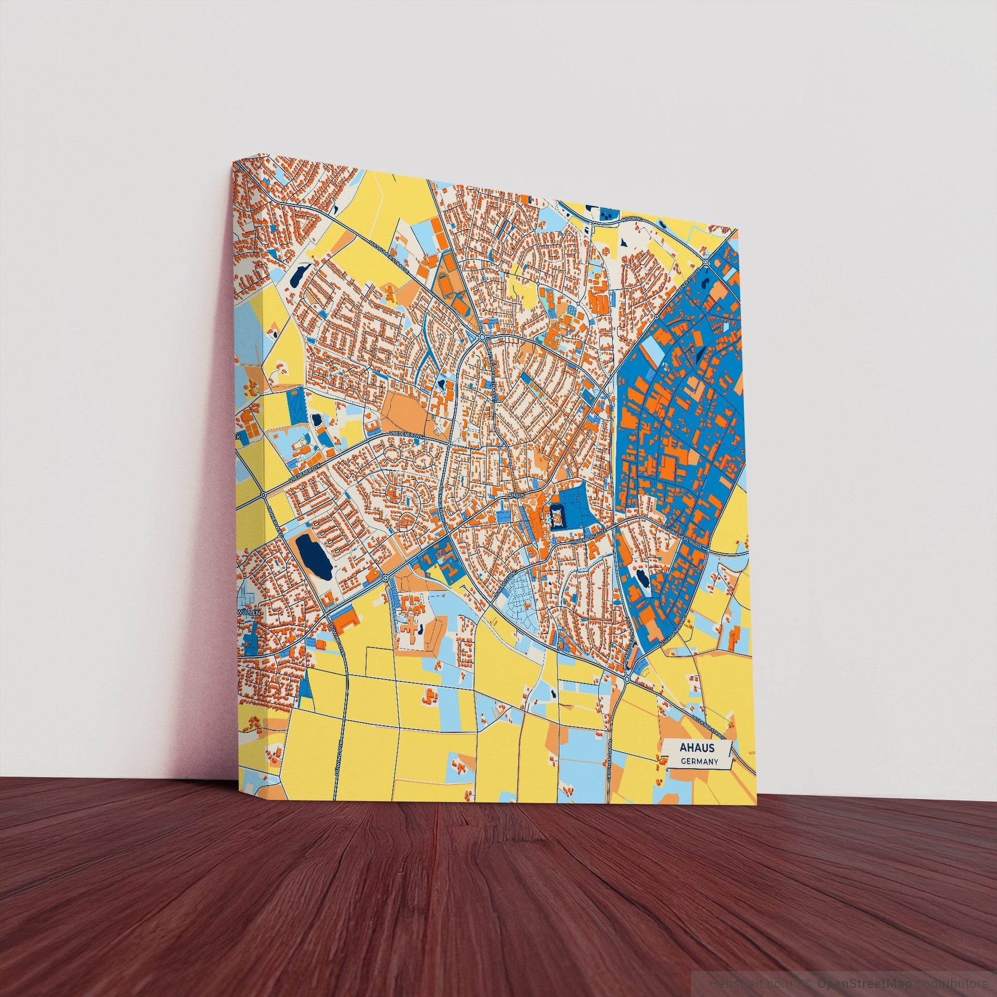 Ahaus Germany Colorful City Map Canvas Print
