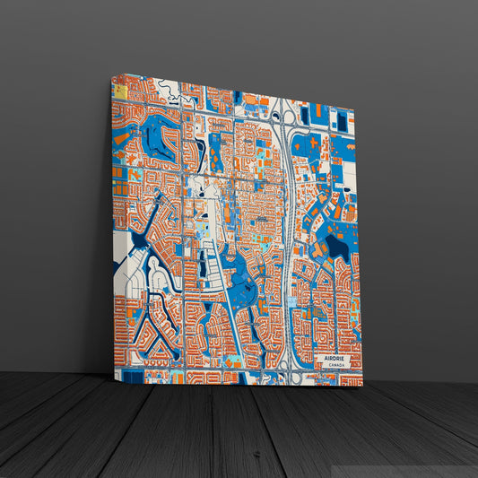 Airdrie Canada Colorful City Map Canvas Print