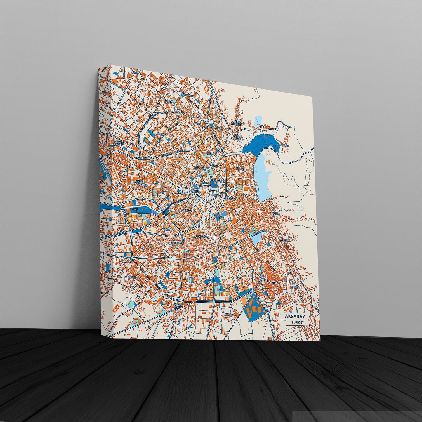 Aksaray Turkey Colorful City Map Canvas Print