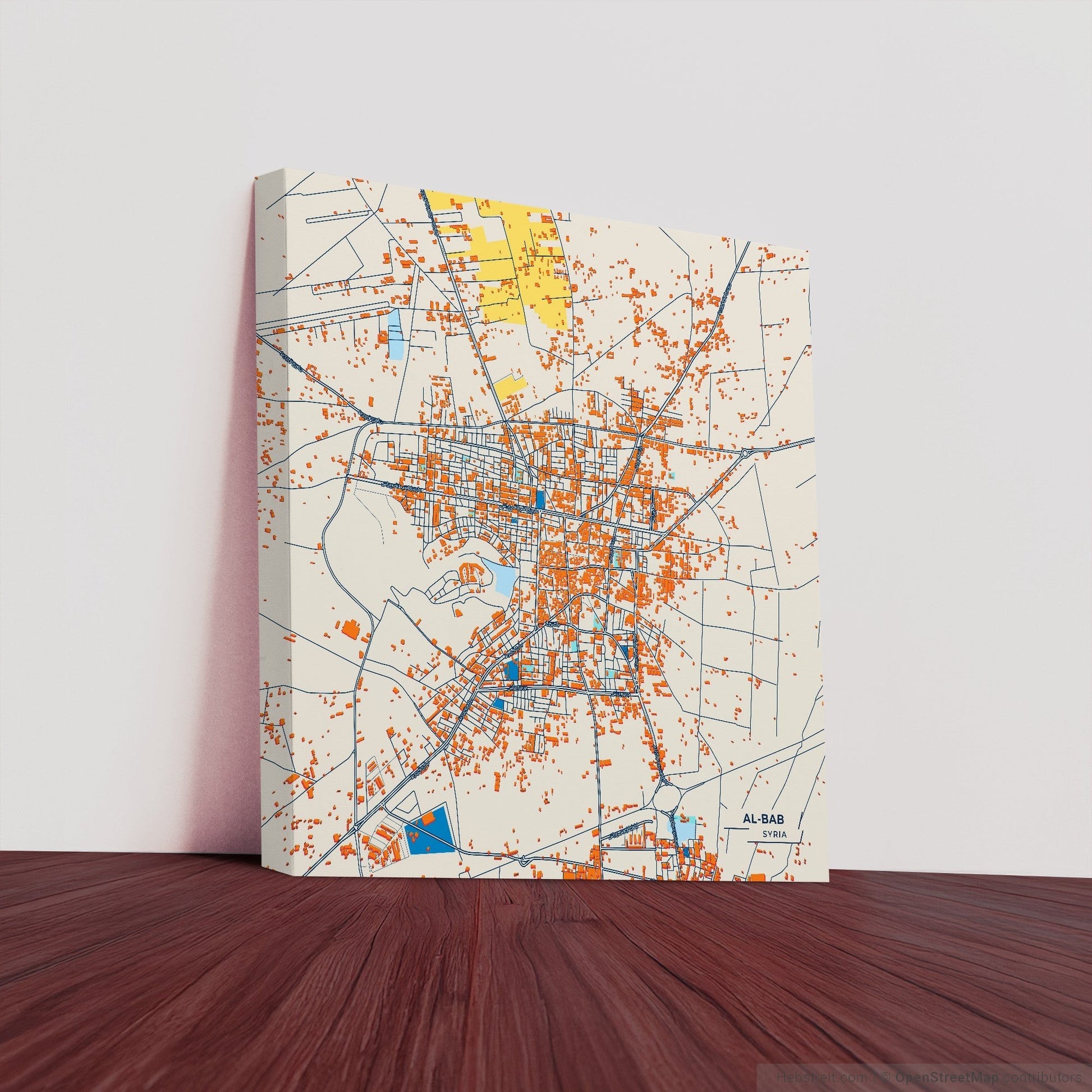 Al-Bab Syria Colorful City Map Canvas Print