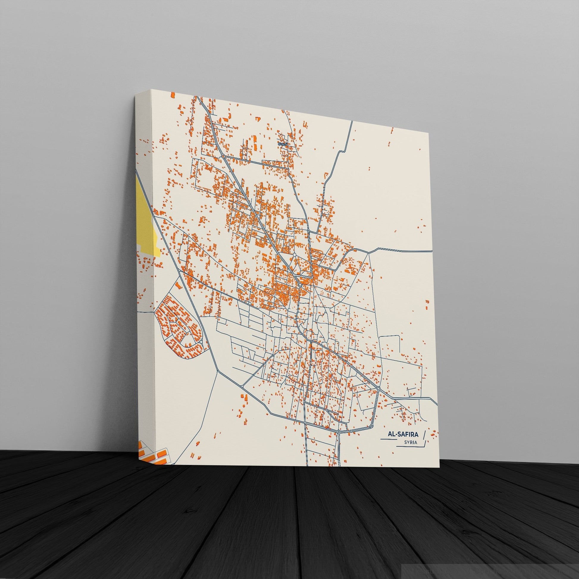 Al-Safira Syria Colorful City Map Canvas Print