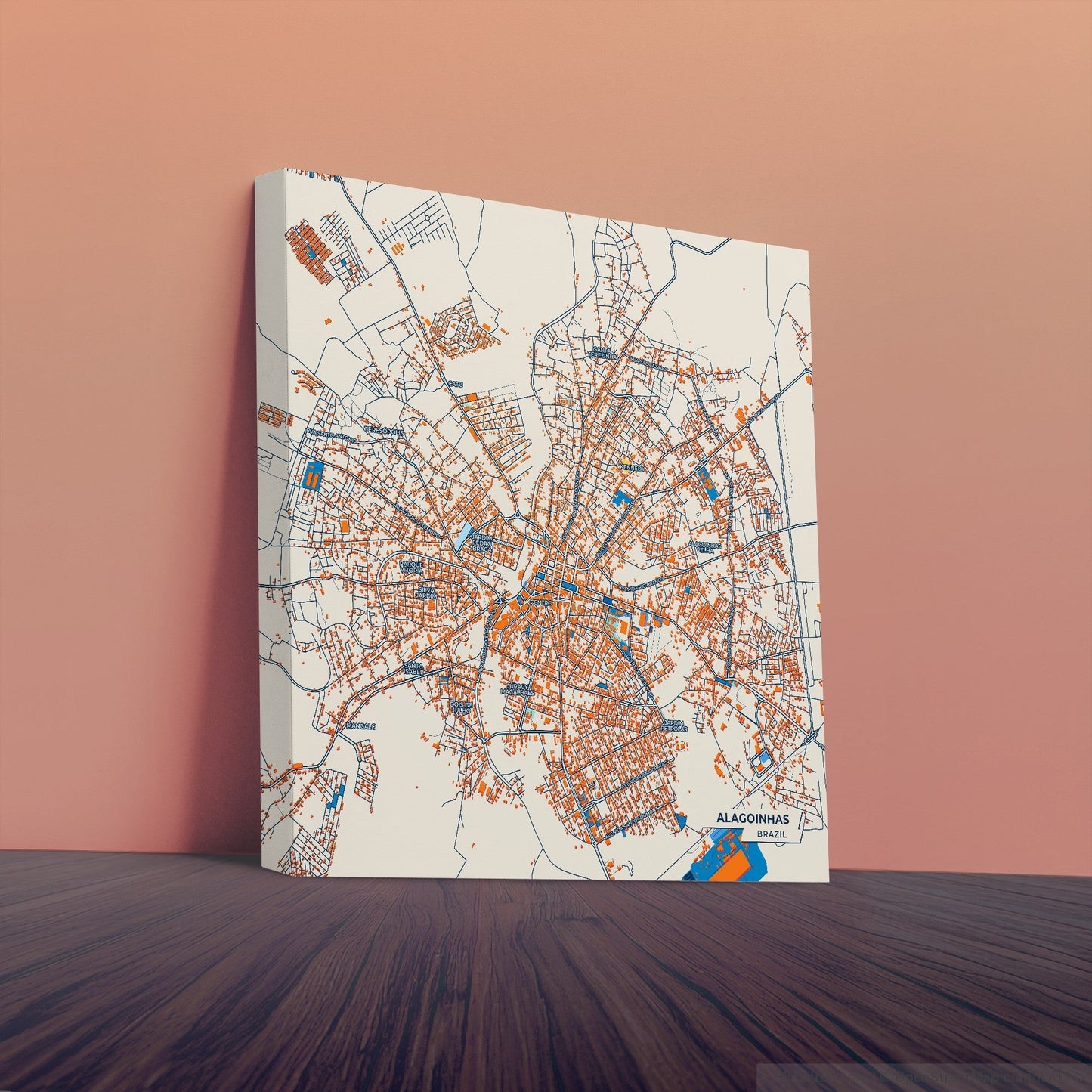 Alagoinhas Brazil Colorful City Map Canvas Print