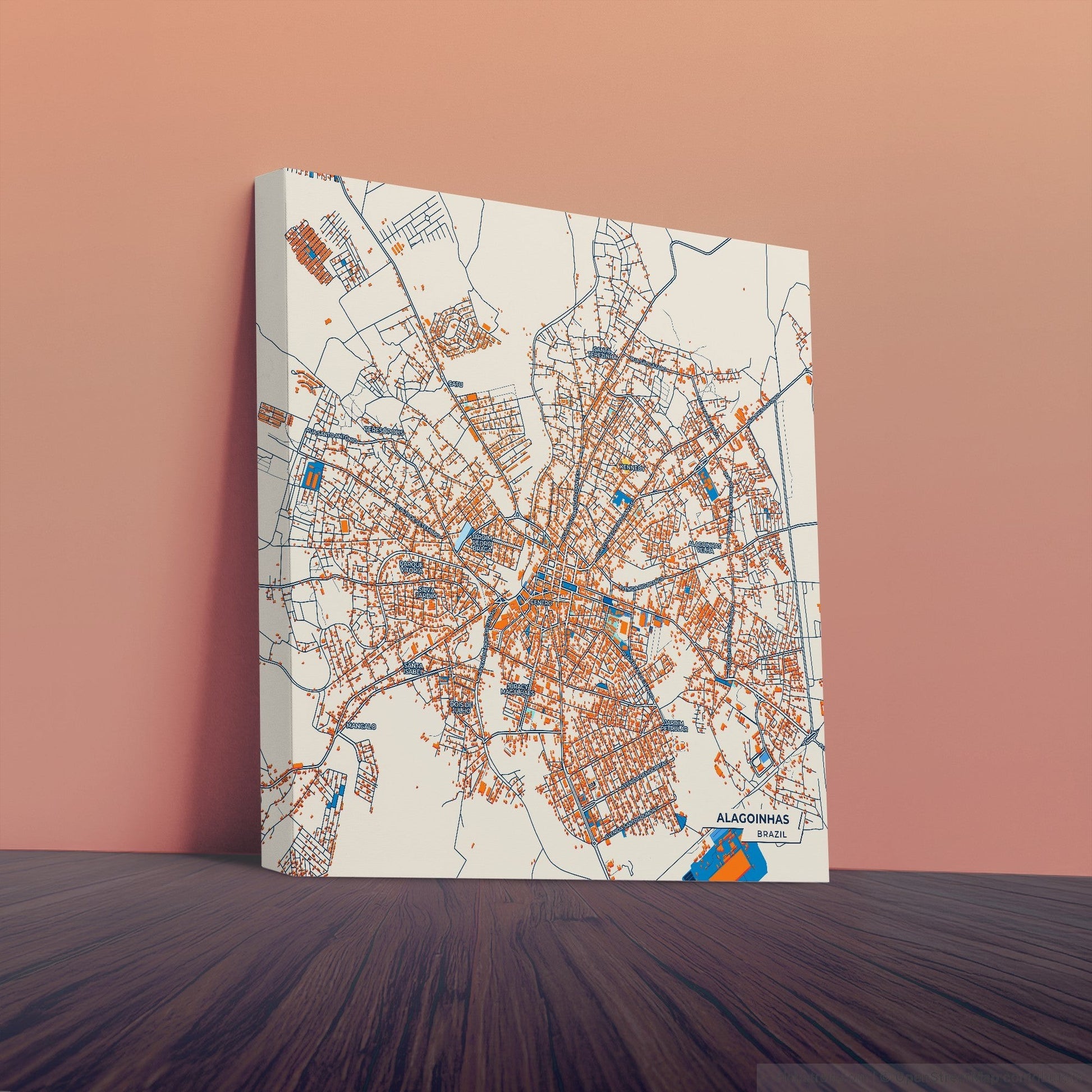 Alagoinhas Brazil Colorful City Map Canvas Print