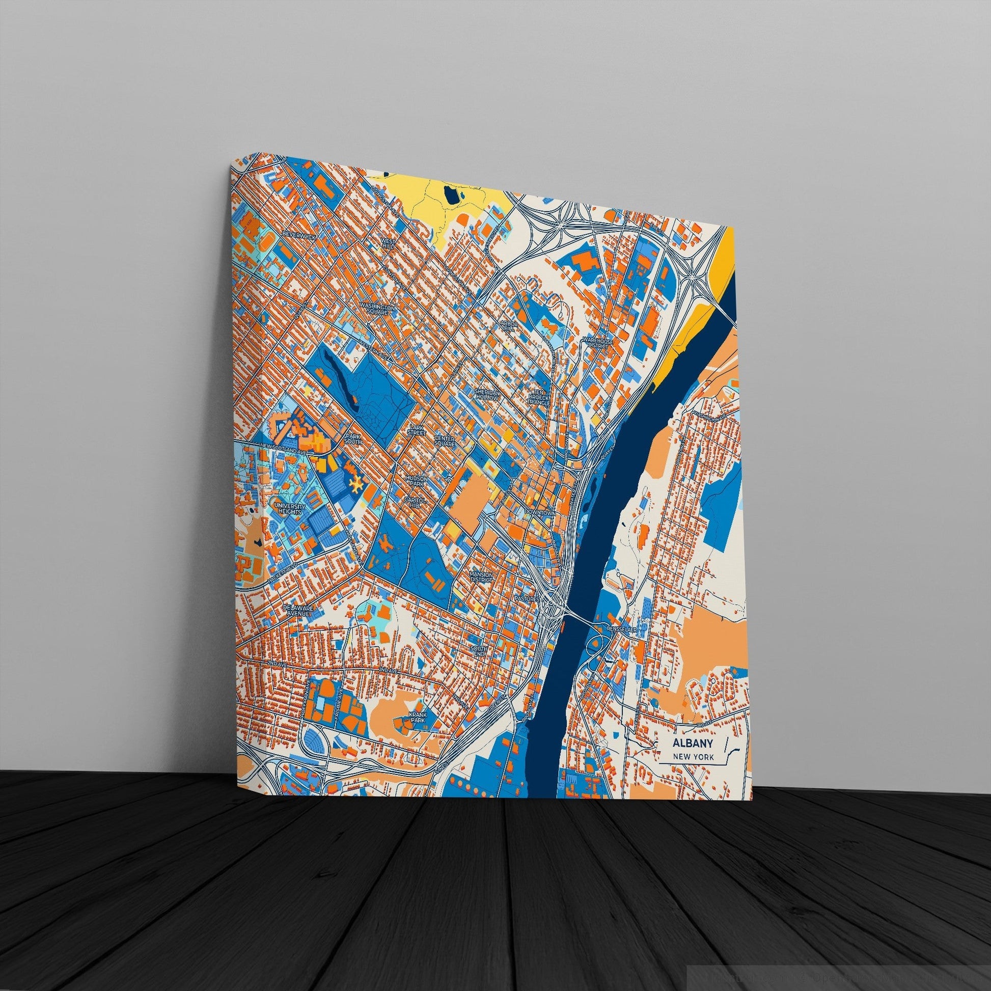 Albany New York Colorful City Map Canvas Print