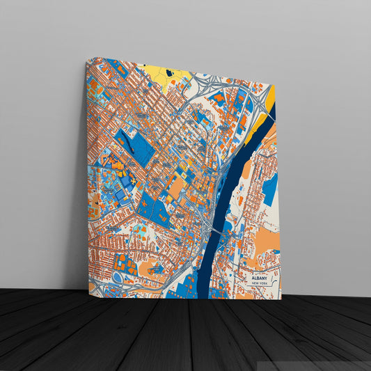 Albany New York Colorful City Map Canvas Print