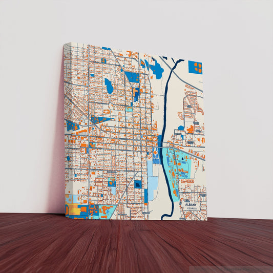 Albany Georgia Colorful City Map Canvas Print