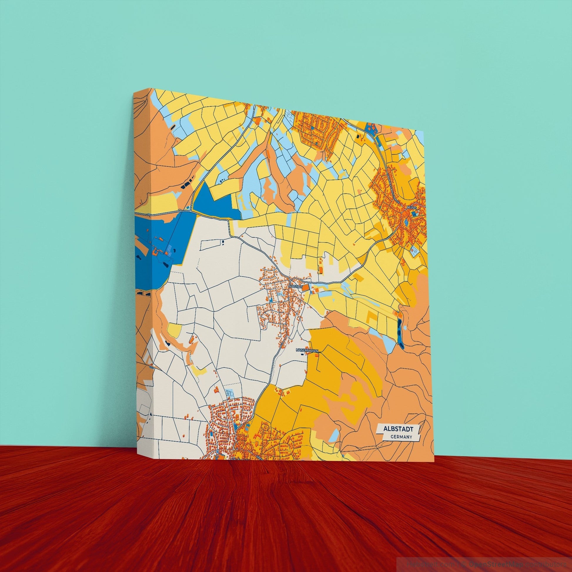 Albstadt Germany Colorful City Map Canvas Print
