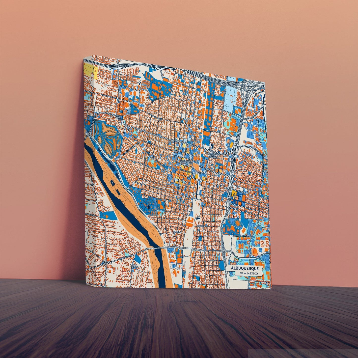 Albuquerque New Mexico Colorful City Map Canvas Print