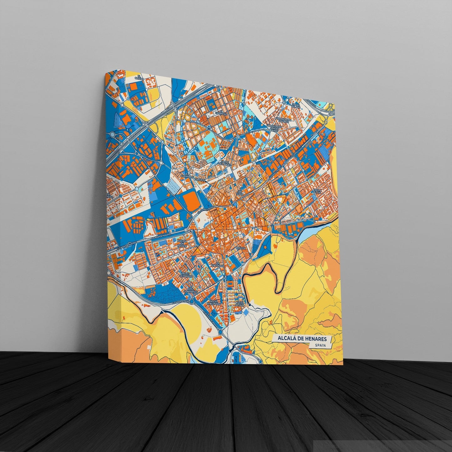 Alcalá De Henares Spain Colorful City Map Canvas Print