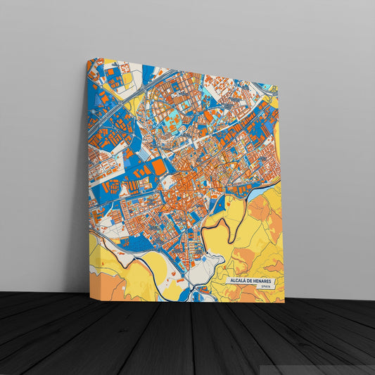 Alcalá De Henares Spain Colorful City Map Canvas Print